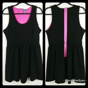 Nanette Lepore Black & Pink Short Dress XL